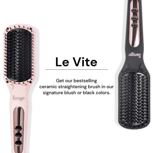 L'ange Hair Le Vite Hair Straightener Brush | Heated Hair Straightening Brush Flat Iron, Black