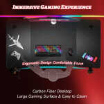 HLDIRECT 47 inch Gaming Desk, Ergonomic Gamer Table, Computer Table, Pc Workstation