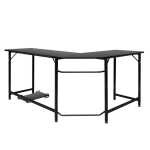 Ktaxon 66" Wood L-Shaped Computer Gaming Desk Corner PC Latop Table Study Office Workstation Black