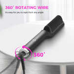 Goolioo Hair Straightener Brush, Ionic Hair Straightening Comb, Anti-Scald, Ceramic Coating, Black