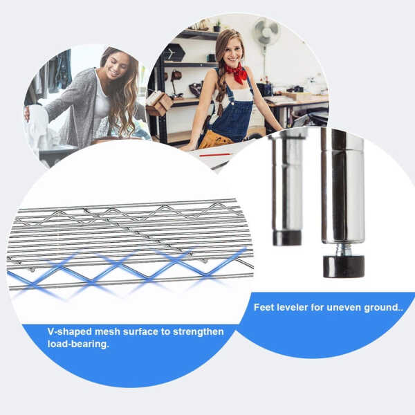 BestOffice 4 Shelf Wire Shelving Unit Garage NSF Wire Shelf Metal Storage Shelves Heavy Duty Height Adjustable for 1000 lbs