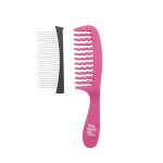 The Knot Dr. for Conair Double Detangler All Purpose Comb with Removable Metal Teeth, Pink