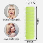 12 PCS Small Size Hair Roller-Self Grip Hair Curler Mini Sized Hairdressing Tools, Salon Curly Style for Short Hair, Pack of 12