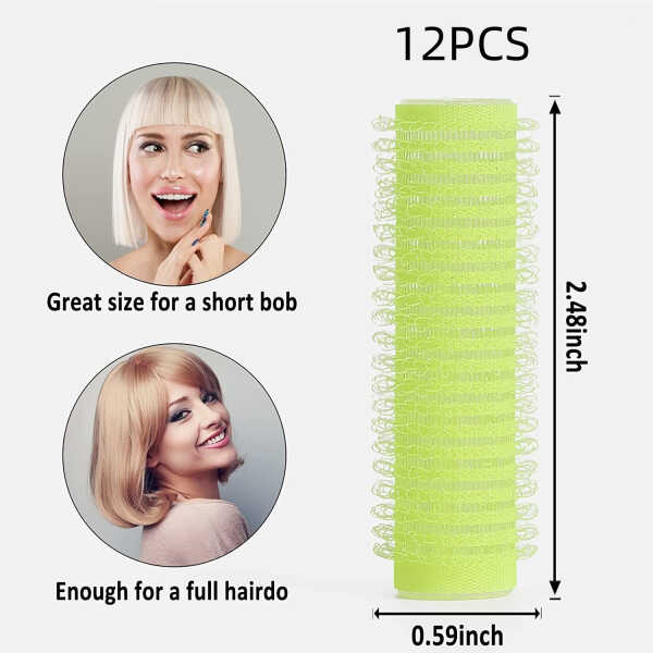 12 PCS Small Size Hair Roller-Self Grip Hair Curler Mini Sized Hairdressing Tools, Salon Curly Style for Short Hair, Pack of 12