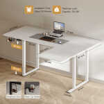 63x43 Inches L Shaped Standing Desk, Electric L Stand Up Desk with 4 Legs, Adjustable Height from 28-46 Inches for Home and