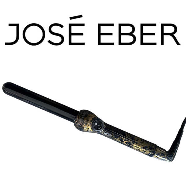 Jose Eber: Clipless Curling Iron 1" (25mm) - Black Marble - Professional Tourmaline Ceramic Barrel, Wand Styling Tool, Ion