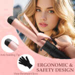 5 In 1 Curling Iron Set, Hair Curling Wand Set with 5 Interchangeable Barrel Curling Wand (0.75"-1.25"), Bubble Wand, Tapered