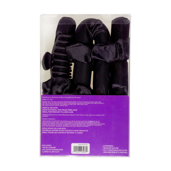 Goody Heatless Hair Curler with Claw Clips and Scrunchies - Black - 4Ct