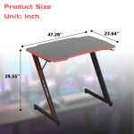 YRLLENSDAN Gaming Collection Z-Shaped Desk with Headphone Hook and Adjustable Feet, Blue