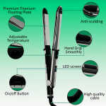 Liselle Beauty Products Salon Magic Pro Flat Iron - Titanium Plates, LCD Display, Adjustable Heat 450&degF
