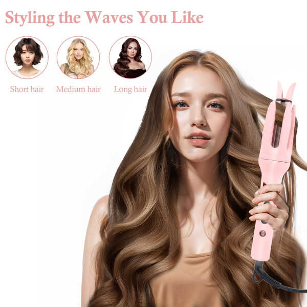 Automatic Hair Curler, Double Ceramic Curling Irons with 1.5" Rotating Barrel, 4 Temps & Timer