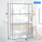 BestOffice 4 Shelf Wire Shelving Unit Garage NSF Wire Shelf Metal Storage Shelves Heavy Duty Height Adjustable for 1000 lbs