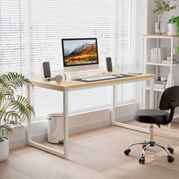 ZenSports 47-inch Home Office Computer Desk Modern Large MDF Study Desk Black