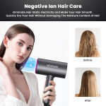 Hair Dryer, NEXPURE 1800W Professional Ionic Blow Dryer for Hair Care, Powerful Wind for Hair Drying, 2 Attachments, Grey
