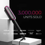 TYMO Ring Hair Straightener Brush, Flat Iron Comb, 5 Temp Settings & 20s Fast Heating, Dual Voltage, Gold