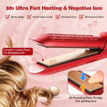 Air Hair Straightener,Hair Curler 2 in 1,360&deg Airflow Curling Flat Iron, with Cooling Air Vents to Lock in Style,3D Floating