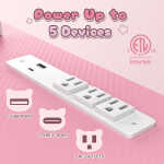 Dowinx 43" L-Shaped Gaming Desk Cute with Cat Accessories, Corner Desk with Power Outlet & Monitor Shelf for Adult and Girl,