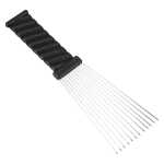 Unique Bargains 2Pcs Metal Hair Pick Afro Comb for Curly Hair Afro Picks Hairdressing Styling Tool Black 9.05"x2.75"