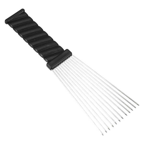 Unique Bargains 2Pcs Metal Hair Pick Afro Comb for Curly Hair Afro Picks Hairdressing Styling Tool Black 9.05"x2.75"
