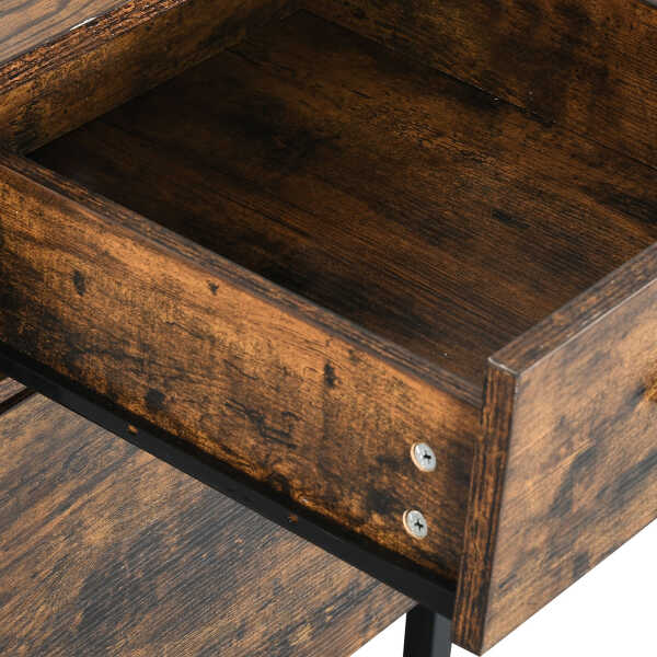 Dextrus 59.1"Computer Desk with Power Outlets & Hutch, Office Desk with Storage Shelves & Drawers with Lock, Gaming Desk with